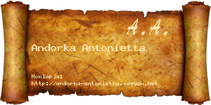Andorka Antonietta névjegykártya